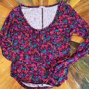 Free People light weight Floral Long Sleeve Women's Top, M